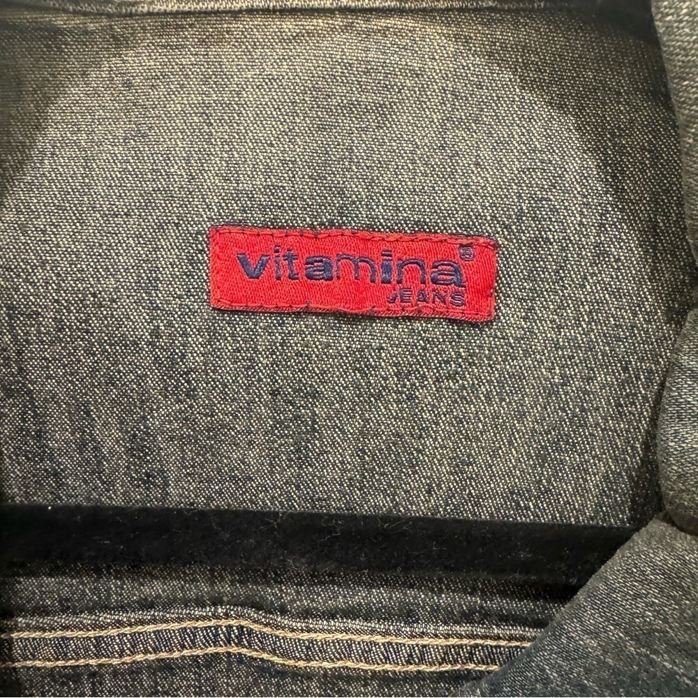 Vitamin A Jeans Blue Denim Jacket Women’s Large Button Front - Picture 2 of 10
